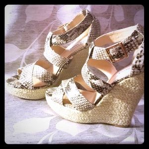 Steve Madden Snakeskin Wedge Sandals